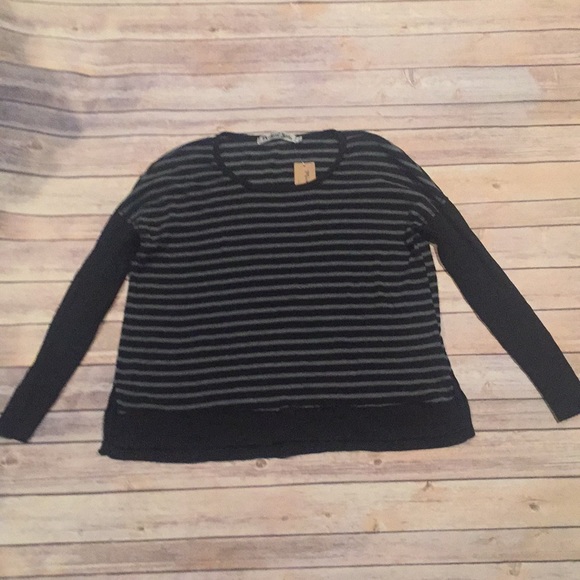 NWT Michael Stars Thermal Stripe Wise Scoop Neck - Picture 2 of 4